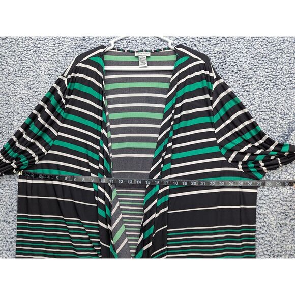 Catherines Cardigan Size 4X Geometric Lightweight Boho Artsy Stretch Open Front - Picture 8 of 10